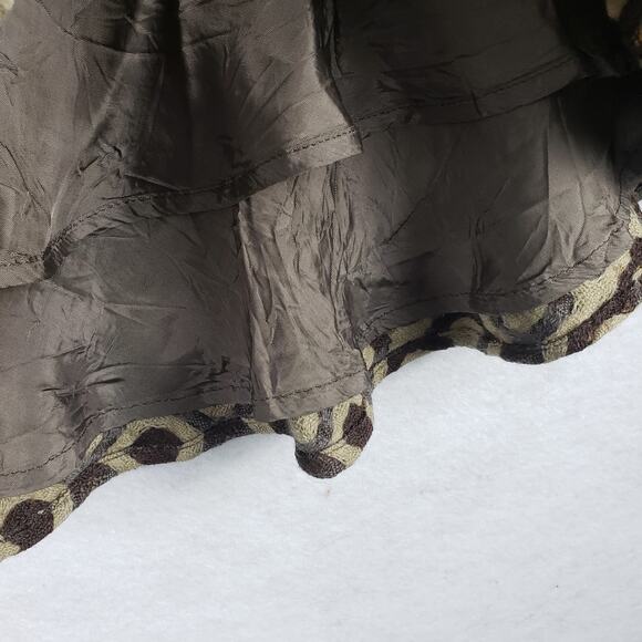 Vintage Casch‎ Women's EU 40 Geo Print Flared Wool Skirt Brown Tan Go-Go Mod - Picture 7 of 11